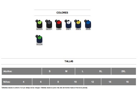 CHANDAL 1 TALLAS-COLORES