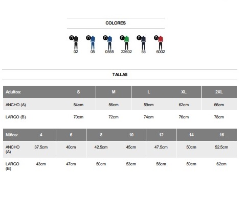 CHANDAL 4 TALLAS-COLORES